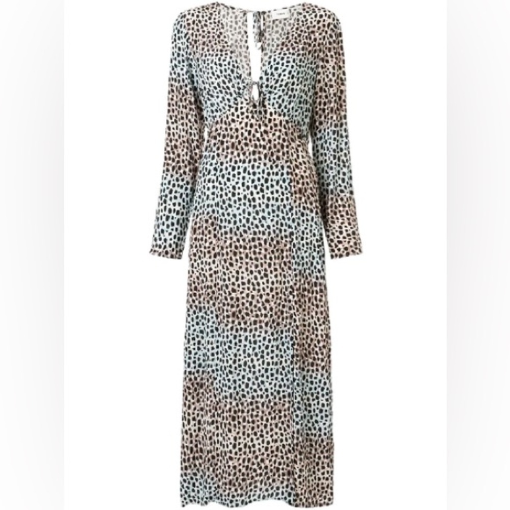 SUBOO Amelie Animal Print Maxi Dress NWT Size S $240 Resort Vacation Boho